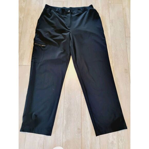 Zenergy by Chico's 2R Women's Black Pants (US L) Pockets Stretch Jogger Athletic - Picture 2 of 7